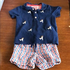 Mini Boden Baby Boden shirt and shorts 18-24m